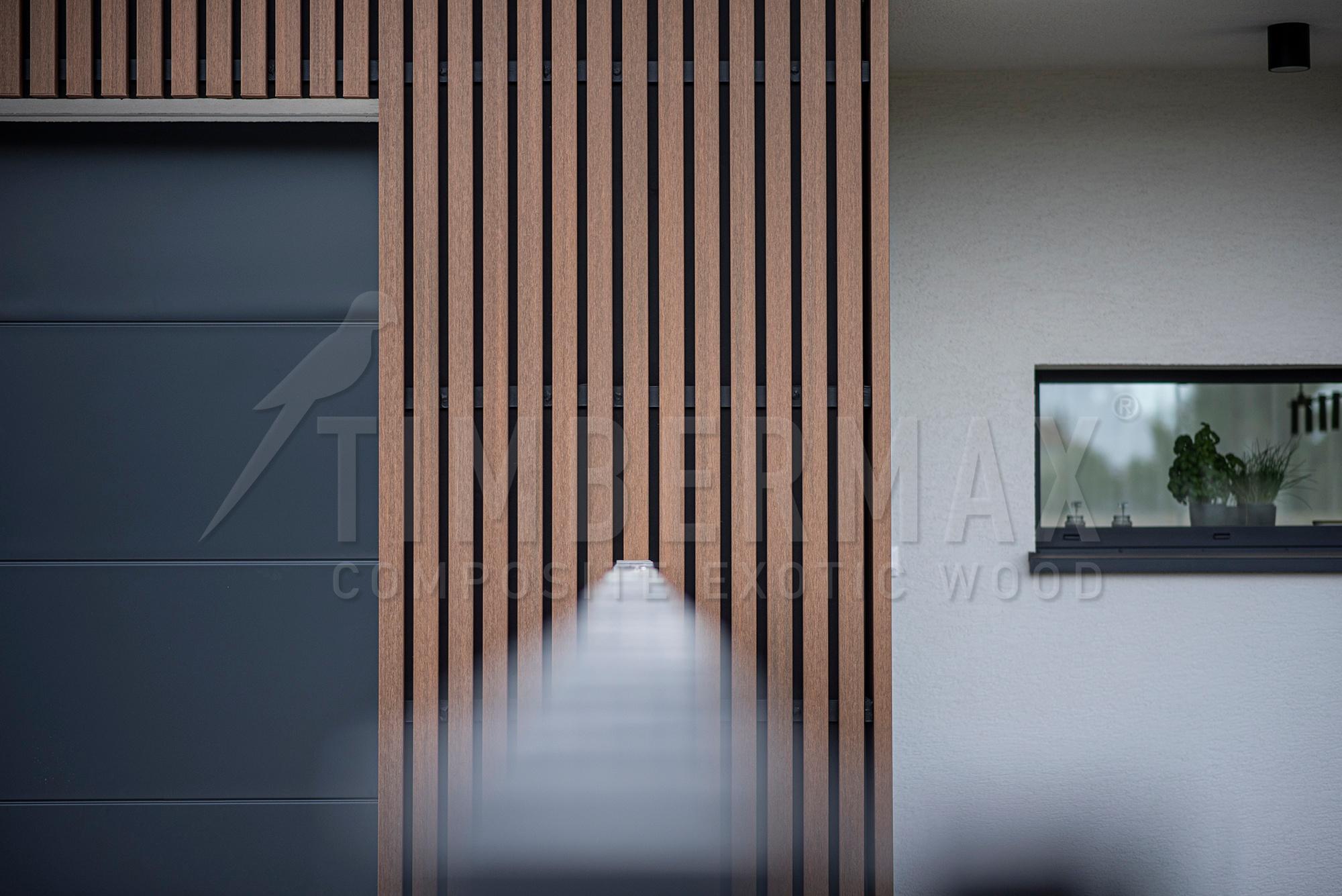 architektonické lamely na fasáde domu moderný fasádny obklad
