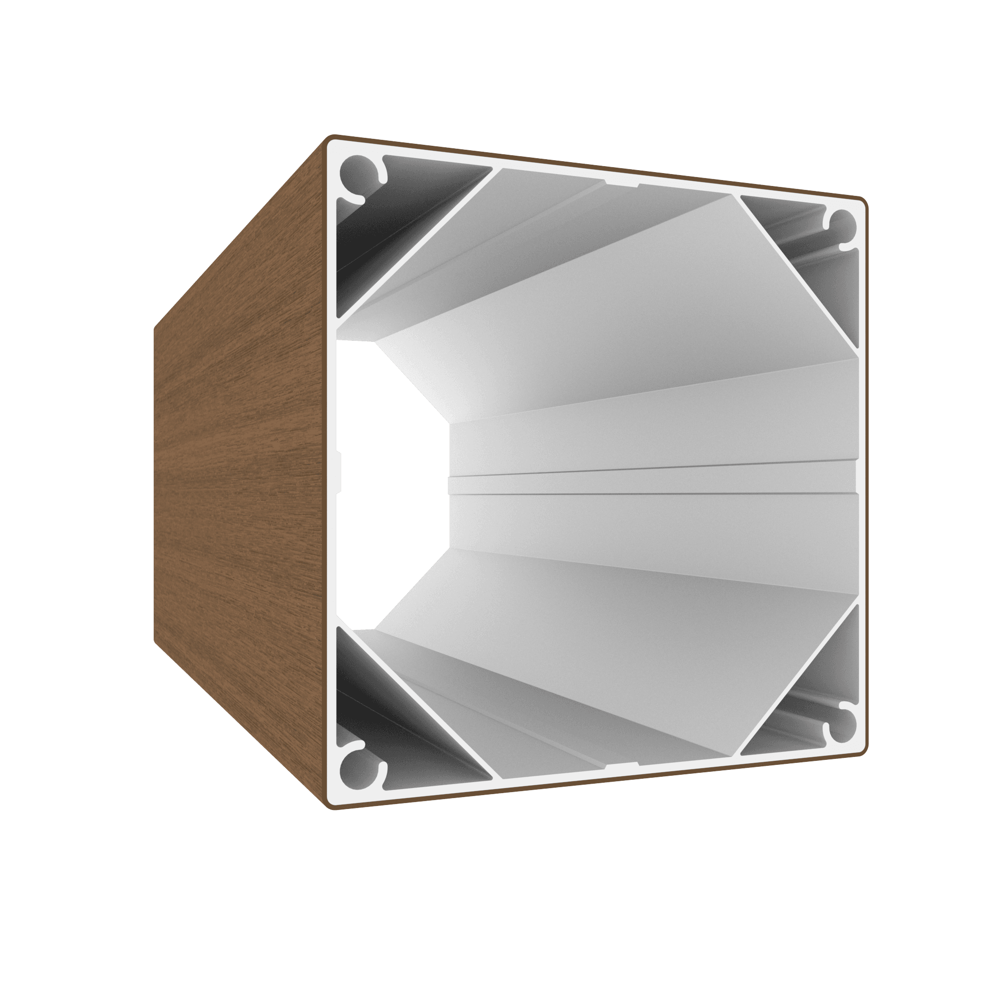 Timbermax | Hliníkový profil Timbermax Exotic ALWOOD AW142 – 142,5 × 142,5 mm